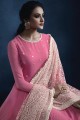 Georgette Anarkali Suits in Pink with Georgette