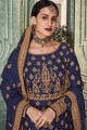 Georgette Anarkali Suits in Navy Blue with Georgette