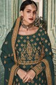 Georgette Anarkali Suits in Green with dupatta