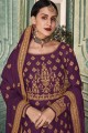 Purple Anarkali Suits with Georgette