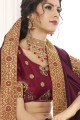 Embroidered Silk Maroon Saree Blouse