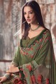 Crepe Palazzo Suits with Crepe in Green