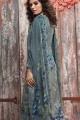 Grey Crepe Palazzo Suits with dupatta