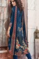 Blue Palazzo Suits in Crepe with Crepe