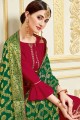 Satin Satin Palazzo Suits in Maroon with dupatta