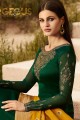 Green Satin Georgette Straight Pant Suit
