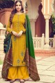 Silk Yellow Palazzo Suits in Silk