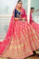Ravishing pink Satin and silk Lehenga Choli