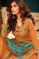 Gold Palazzo Suits in Pure pashmina with Pure pashmina