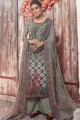 Crepe Palazzo Suits with Crepe in Grey
