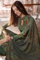 Crepe Green Palazzo Suits with dupatta