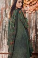 Crepe Green Palazzo Suits with dupatta