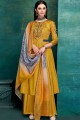 Satin Palazzo Suits with Satin in Yellow