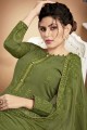 Mehendi Green Pallazzo Pant Palazzo Suits in Cotton with Cotton
