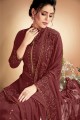 Maroon Cotton Pallazzo Pant Palazzo Suits in Cotton