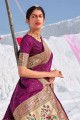 Purple Banarasi Saree with Weaving Banarasi silk