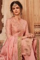 Banarsi Jacquard Baby Pink Palazzo Suits dupattta