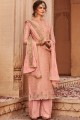 Banarsi Jacquard Baby Pink Palazzo Suits dupattta