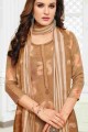 Beige Cotton Palazzo Suits in Cotton