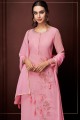 Pink Georgette Straight Pant Suit with Georgette