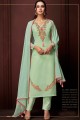 sea Green Georgette Straight Pant Straight Pant Suit