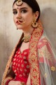 Fascinating Red Silk Lehenga Choli
