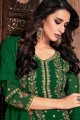 Green Georgette Straight Pant Suit with dupatta