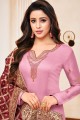 Light Pink Churidar Suits in Silk with Cotton