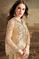 Palazzo Suits in Beige Net with Net