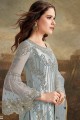 Grey Net Sharara Suits with Net