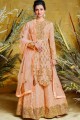 Silk Anarkali Suits with Silk in Peach