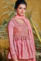 Pink Silk Anarkali Suits with dupatta