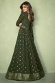 Green Anarkali Suit in Georgette with Embroidered