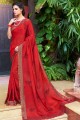 New Red color Chiffon saree