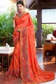 Beautiful Orange color Art Silk saree