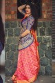 Classy Pink color Banarasi Art Silk saree