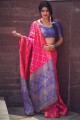 Opulent Fuschia Pink color Banarasi Art Silk saree