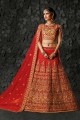 Indian Ethnic Red color Art Silk Lehenga Choli