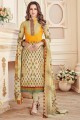 Indian Ethnic Beige color Cotton Churidar Suit