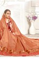 Exquisite Peach color Art Silk saree