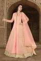 Pastel Pink color Art Silk Anarkali Suit