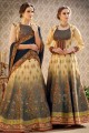Cream & Multi color Banarasi Art Silk Lehenga Choli
