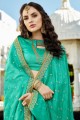 Gorgeous Sea Green color Soft Silk saree