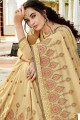 Alluring Beige color Soft Silk saree