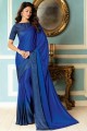 Latest and Fancy Blue Fabric saree