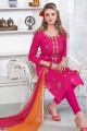 Dark Pink color Cambric Cotton Salwar Kameez