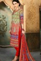 Traditional Multi color Cotton Churidar Suit
