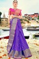 Violet Banarasi Art Silk saree
