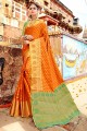 Musturd Yellow Banarasi Art Silk saree