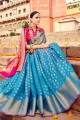 Turquoise Blue Banarasi Art Silk saree